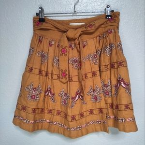 Anthropology Meghan Embroidered Skirt Size 0